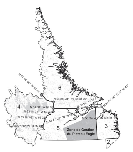 Carte : Zones de pêche de la truite.